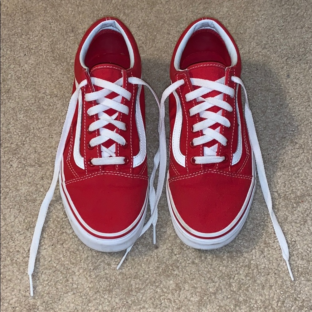 Red women’s vans size 7.5